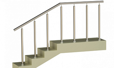 Ограждения с квадратным поручнем со стойками в каждую ступень без ригелей купить в Ростове-на-Дону