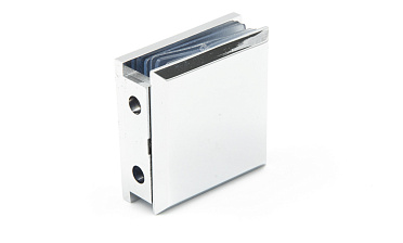 Коннектор для душевой  стена-стекло 45х45 мм, 90°, с двумя отверстиями, цинк, полированный t731 PZn купить в Ростове-на-Дону