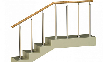 Ограждения со стойками в каждую ступень с пластиковым поручнем без ригелей в Ростове-на-Дону. Готовые проекты ПерилаГлавСнаб Ограждения со стойками в каждую ступень с пластиковым поручнем без ригелей в Ростове-на-Дону. Готовые проекты ПерилаГлавСнаб