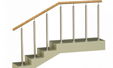 Ограждения со стойками в каждую ступень с пластиковым поручнем без ригелей купить в Ростове-на-Дону