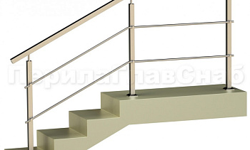 Два ригеля на держателях, квадратные поручень и стойки в Ростове-на-Дону. Готовые проекты ПерилаГлавСнаб