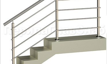 Четыре ригеля на держателях, круглый поручень и квадратные стойки купить в Ростове-на-Дону