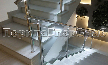 Нержавеющие перила и ограждения со стеклом и подсветкой купить в Ростове-на-Дону