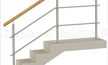 Два ригеля на сварке, круглый пластиковый поручень и круглые стойки купить в Ростове-на-Дону