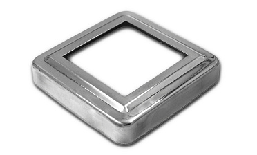 Низ стойки фигурный под трубу 50х50 мм, 83х83х0.5 мм, высота 17 мм, полированный (AISI 304) k375 купить в Ростове-на-Дону Низ стойки фигурный под трубу 50х50 мм, 83х83х0.5 мм, высота 17 мм, полированный (AISI 304) k375 купить в Ростове-на-Дону