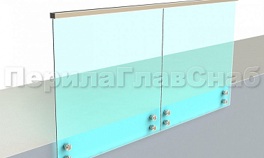 Ограждение с профильным поручнем с пазом на точечном креплении купить в Ростове-на-Дону