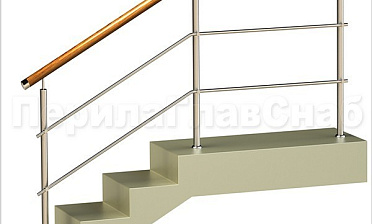 Два ригеля на держателях, круглый деревянный поручень и круглые стойки купить в Ростове-на-Дону