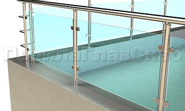 Кровельное ограждение из нержавеющей стали со стеклами купить в Ростове-на-Дону