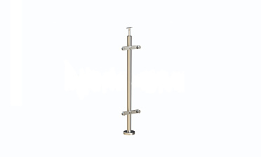 Стойка круглая  Ø38.1: 2 пластинчатых стеклодержателя, полированная, высота 950 мм (AISI 304) k729 купить в Ростове-на-Дону