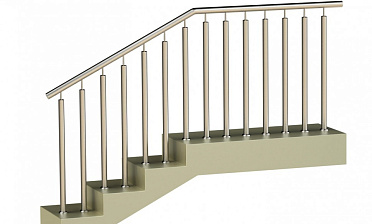 Ограждения с двумя стойками в каждую ступень без ригелей купить в Ростове-на-Дону