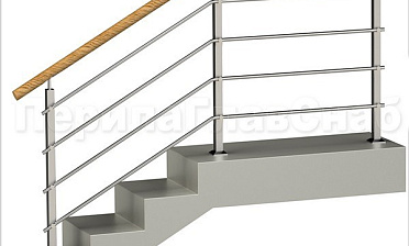 Четыре ригеля на держателях, круглый пластиковый поручень и квадратные стойки купить в Ростове-на-Дону