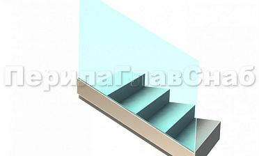 Ограждение без поручня на профиле на лестнице купить в Ростове-на-Дону