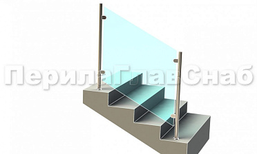 Ограждения лестницы без поручня с зажимными стеклодержателями и стойками купить в Ростове-на-Дону