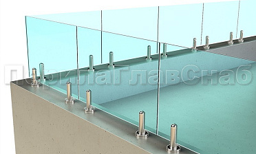 Ограждение для кровли на несущем стекле и министойках купить в Ростове-на-Дону
