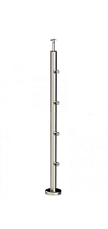 Стойка круглая Ø38.1: 4 ригеледержателя, полированная, высота 950 мм (AISI 304) k714 купить в Ростове-на-Дону