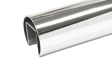 Труба Ø42.4 мм, с пазом 24х24, тройная полировка 800GRIT, (AISI 201) k820 купить в Ростове-на-Дону Труба Ø42.4 мм, с пазом 24х24, тройная полировка 800GRIT, (AISI 201) k820 купить в Ростове-на-Дону