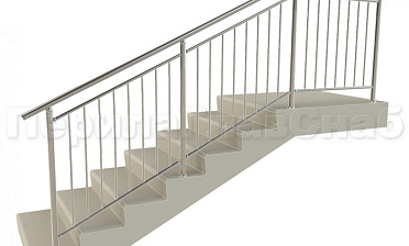 Нержавеющие ограждения для школ и детских садов с вертикальным заполнением “Частокол” - вариант №1 для крыльца купить в Ростове-на-Дону