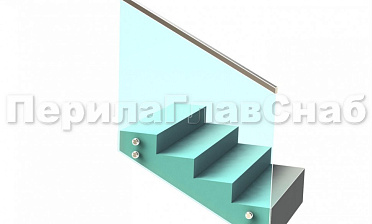 Ограждение с профильным поручнем с пазом на точечном креплении на лестнице купить в Ростове-на-Дону