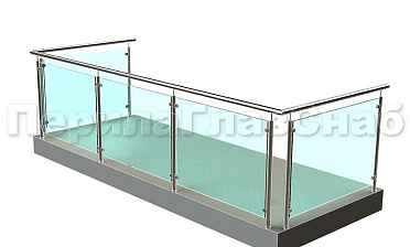 Ограждение из нержавеющей стали со стеклами для балкона купить в Ростове-на-Дону