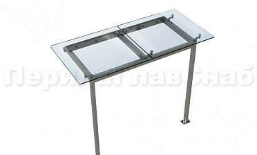Стеклянный козырек на прямом каркасе со стойками купить в Ростове-на-Дону