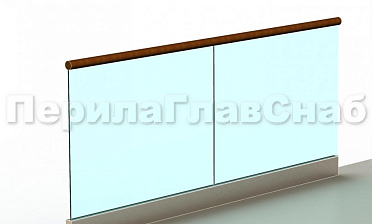 Ограждение с деревянным поручнем на профиле купить в Ростове-на-Дону