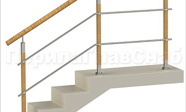 Два ригеля на держателях, пластиковый поручень и квадратные деревянные стойки купить в Ростове-на-Дону