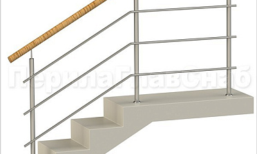 Три ригеля на сварке, круглый пластиковый поручень и круглые стойки купить в Ростове-на-Дону