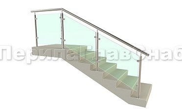 Ограждение для лестницы из нержавейки с зажимными стеклодержателями для крыльца купить в Ростове-на-Дону