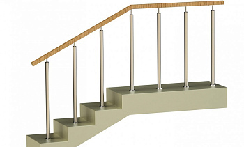 Ограждения со стойками в каждую ступень с квадратным деревянным поручнем без ригелей в Ростове-на-Дону. Готовые проекты ПерилаГлавСнаб Ограждения со стойками в каждую ступень с квадратным деревянным поручнем без ригелей в Ростове-на-Дону. Готовые проекты ПерилаГлавСнаб