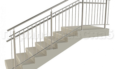 Нержавеющие ограждения с вертикальным заполнением 'частокол' - вариант №4 купить в Ростове-на-Дону