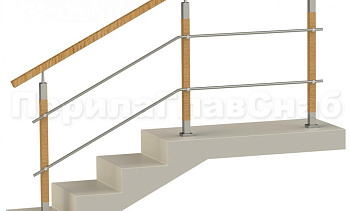 Два ригеля на держателях, квадратный деревянный поручень и квадратные деревянные стойки в Ростове-на-Дону. Готовые проекты ПерилаГлавСнаб Два ригеля на держателях, квадратный деревянный поручень и квадратные деревянные стойки в Ростове-на-Дону. Готовые проекты ПерилаГлавСнаб