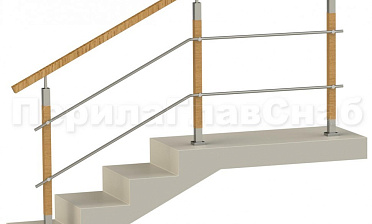 Два ригеля на держателях, квадратный деревянный поручень и квадратные деревянные стойки купить в Ростове-на-Дону