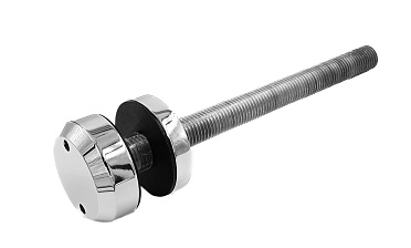 Комплект торцевого крепления несущего стекла, укороченный, шпилька оцинкованная, гайка-шайба Ø50х13х9мм с внутренней резьбой М16, шлифованный AISI 201 Фk277-3-2 купить в Ростове-на-Дону