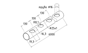 Труба AISI 201 25х1х6000, с перфорацией под  Ø16, 30°, GRIT 600 831-5 купить в Ростове-на-Дону Труба AISI 201 25х1х6000, с перфорацией под  Ø16, 30°, GRIT 600 831-5 купить в Ростове-на-Дону