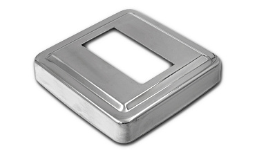 Низ стойки под трубу 50х25 мм, 84х84х0.6 мм, высота 17 мм, полированный (AISI 304) k398 купить в Ростове-на-Дону Низ стойки под трубу 50х25 мм, 84х84х0.6 мм, высота 17 мм, полированный (AISI 304) k398 купить в Ростове-на-Дону