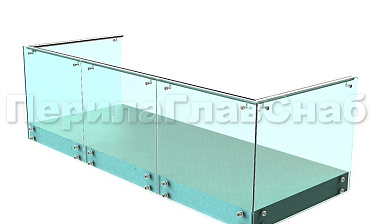 Ограждения на несущем стекле с торцевым креплением для балкона купить в Ростове-на-Дону