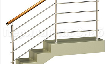 Четыре ригеля на держателях, круглый деревянный поручень и круглые стойки купить в Ростове-на-Дону