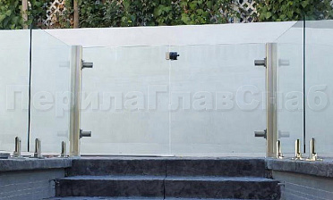 Зажимные двустворчатые калитки из нержавеющей стали со стеклом купить в Ростове-на-Дону