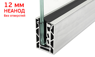 Комплект профиля зажимного для стекла 12мм и 6+6 , без отверстий, НЕАНОД. алюминий 100х60мм, т100-4-12  купить в Ростове-на-Дону Комплект профиля зажимного для стекла 12мм и 6+6 , без отверстий, НЕАНОД. алюминий 100х60мм, т100-4-12  купить в Ростове-на-Дону