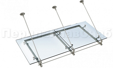 Стеклянный козырек на вантах и профильном каркасе купить в Ростове-на-Дону