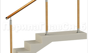 Нержавеющие ограждения без ригелей с круглым деревянным поручнем и стойками с деревянными вставками в Ростове-на-Дону. Готовые проекты ПерилаГлавСнаб Нержавеющие ограждения без ригелей с круглым деревянным поручнем и стойками с деревянными вставками в Ростове-на-Дону. Готовые проекты ПерилаГлавСнаб