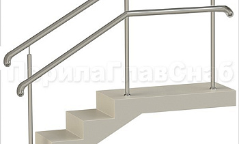 Нержавеющие ограждения с двойным поручнем без ригелей - вариант 2 в Ростове-на-Дону. Готовые проекты ПерилаГлавСнаб