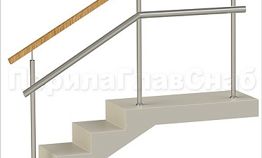 Ограждения с квадратным деревянным поручнем и дополнительным поручнем без ригелей купить в Ростове-на-Дону