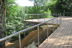 Ограждения и перила без ригелей из нержавеющей стали (без заполнения) в Ростове-на-Дону. Готовые проекты ПерилаГлавСнаб - фото 8