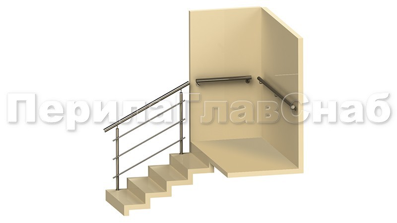 Пристенный поручень вокруг шахты лифта Пристенный поручень вокруг шахты лифта