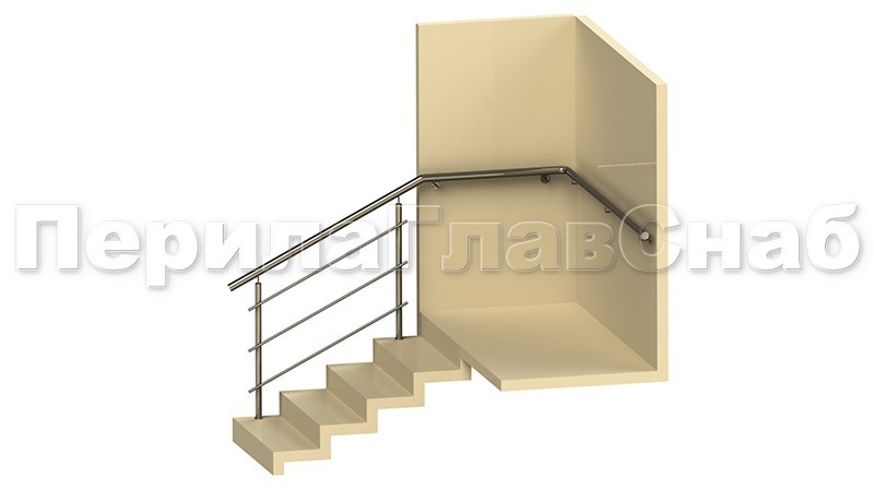 Поручень вокруг стены завязан по диагонали Поручень вокруг стены завязан по диагонали